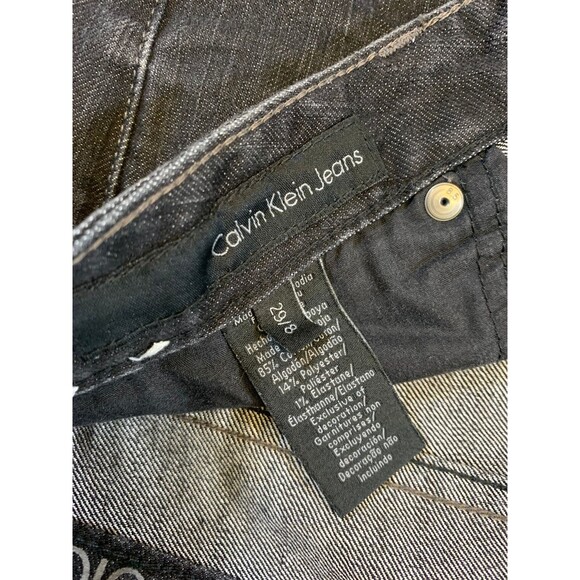 Calvin Klein Jeans Womens 8 Bootcut Mid Rise Black Flared Stretch Denim - Picture 7 of 8